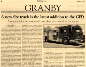 A new fire truck is the latest addition to GFD - A ceremonial presentation will take place next month at the station